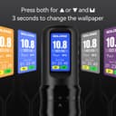 Solong Tattoo Kit 7 Stroke Speeds Professional Tattoo Machine Wireless with 1600mAh Power LED Display Rotary Tattoo Pen with 20pcs Tattoo Cartridges Needles and 7 Multicolor Ink SL-TKE200AUK-1 - 2