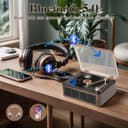 Gueray CD Player with Speakers HiFi Stereo Sound Vintage CD Player Bluetooth for Home, Retro Wood CD Players FM Radio with Remote Control, Support USB/AUX/Type-C Playback for Audio Books - 3