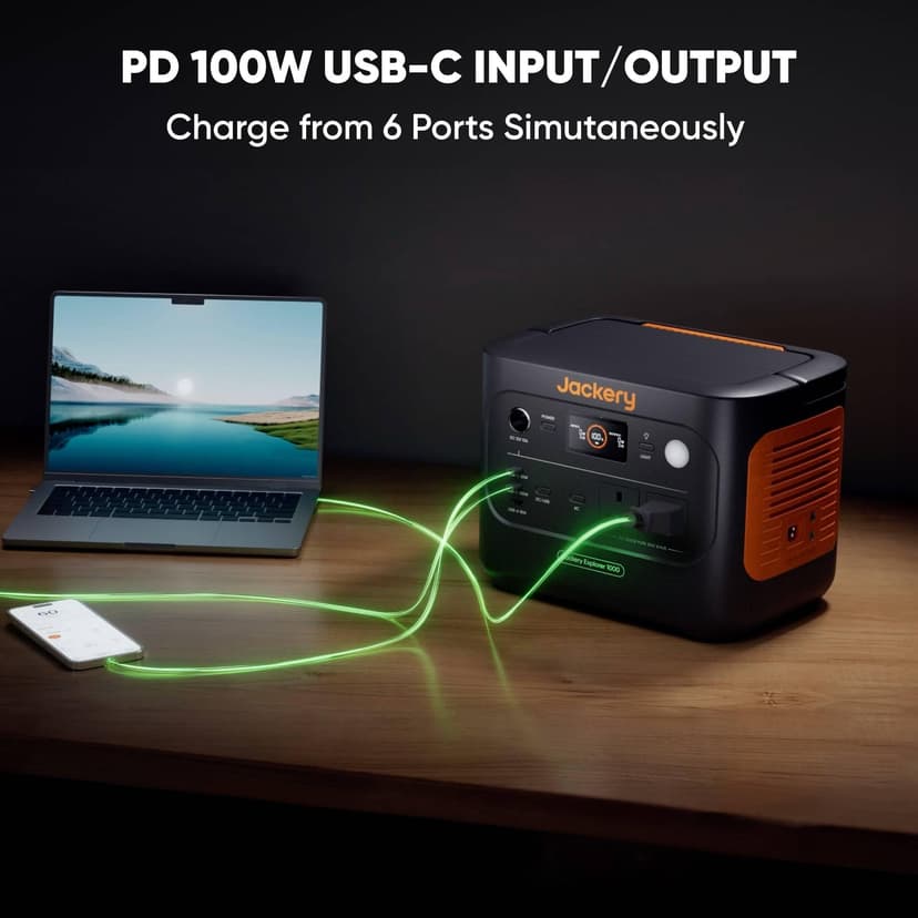 Jackery Explorer 1000 v2 Portable Power Station(2024 New), 1070Wh LiFePO4 Battery, 1500W AC/100W USB-C Output, 1 Hr Fast Charge, Solar Generator for Outdoor Camping, Off-grid Living, RV, Emergency - 8