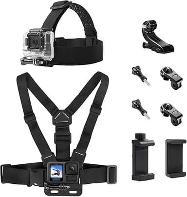 Gykutix Adjustable Chest Mount Head Strap Kit - 9-in-1 Ac…