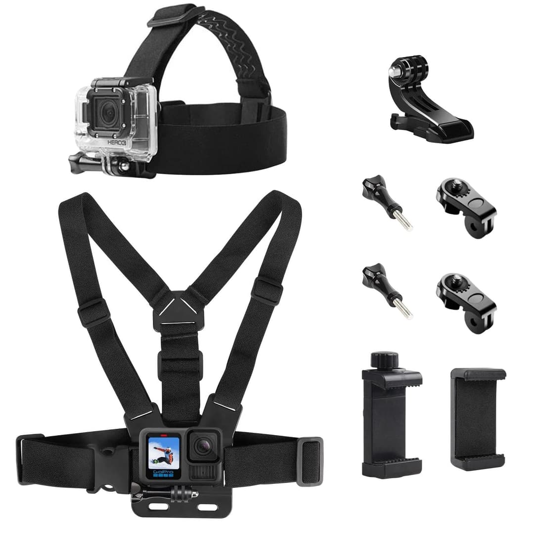 Gykutix Adjustable Chest Mount Head Strap Kit - 9-in-1 Ac…