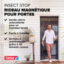 tesa Moustiquaire Aimantée Impénétrable - Filet Anti-insectes Volants et Araignées pour Portes de Balcon et de Terrasse - Montage Simple, Sans Perçage - 2,1 m x 0,9 m - 3