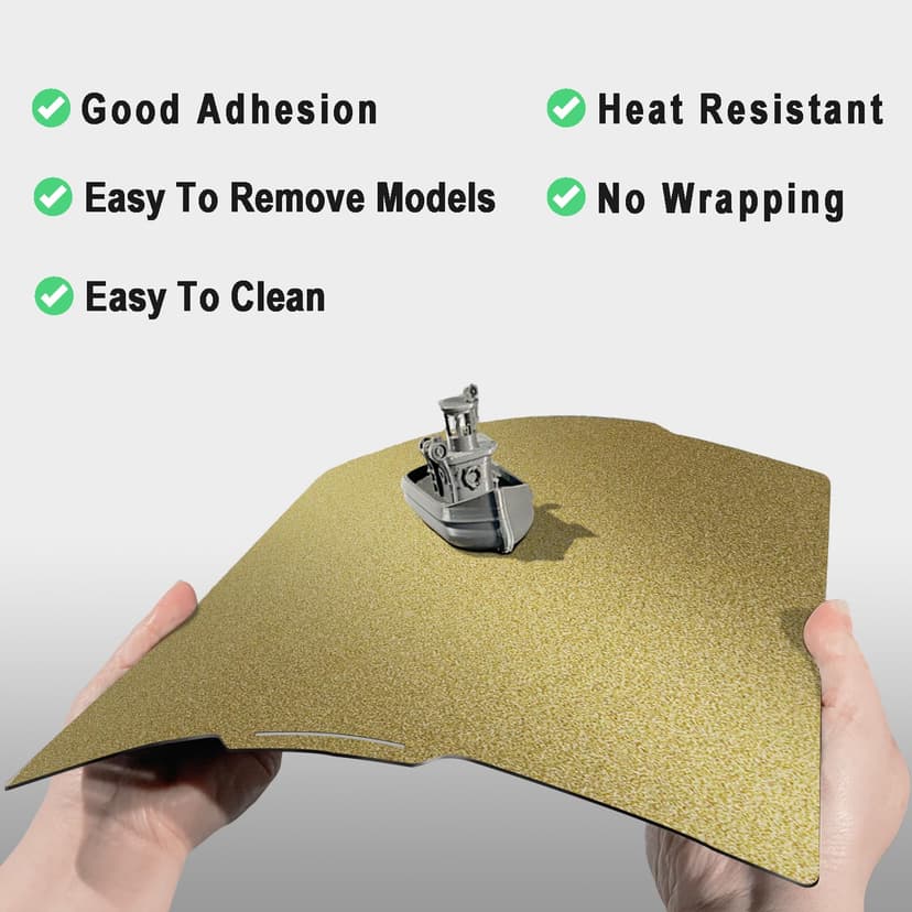 TIOPY Double Sided PEI Textured Sheet for Bambu Lab X1/X1C/X1E/P1P/P1S/A1, Flexible Removal Spring Steel Sheet, Build Plate Heated Bed Spring Steel Flexible Platform, 257x257mm - 5