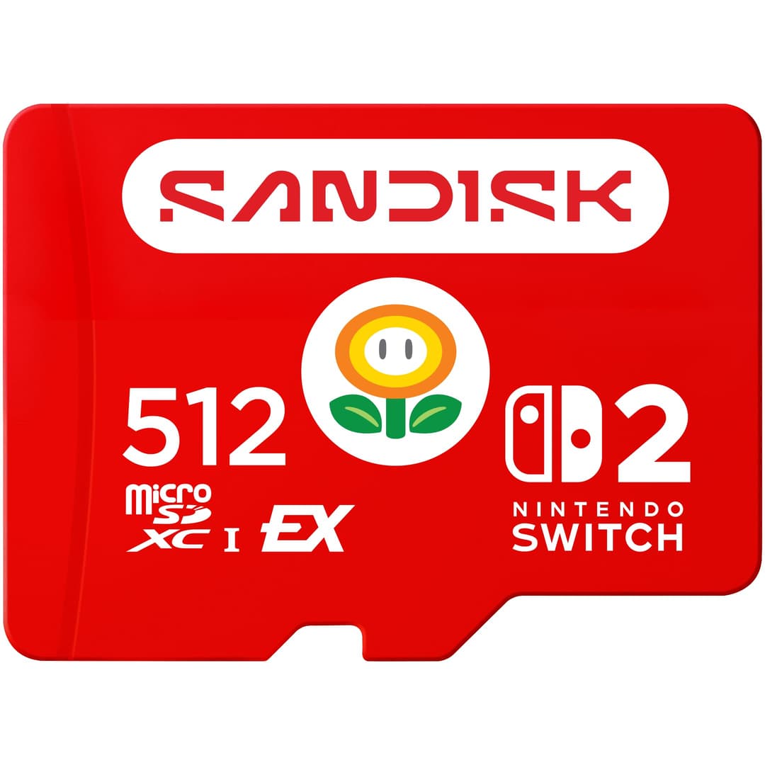 SANDISK microSD Express Card for Nintendo Switch 2, 512GB (Speeds up to 880MB/s Read/650MB/s Write, Full HD)