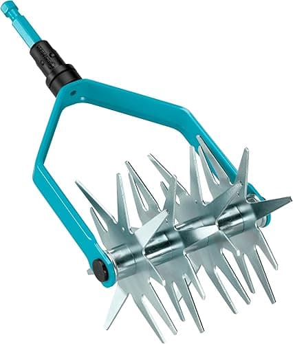 Gardena combisystem Star Tiller: Garden Tiller for Seed Preparation and Floor Locking, 14 cm working width, high quality high quality steel, thermoset coated, starcles galvanized (3196-20)