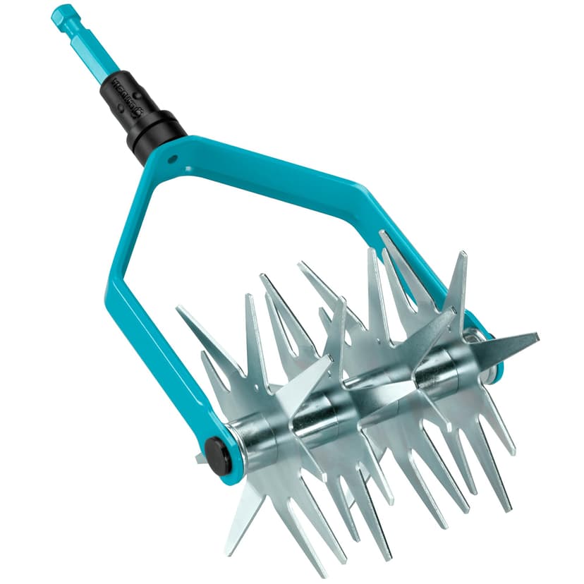 Gardena combisystem Star Tiller: Garden Tiller for Seed Preparation and Floor Locking, 14 cm working width, high quality high quality steel, thermoset coated, starcles galvanized (3196-20) - 1