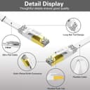 HiiPeak Cat 8 Flat Ethernet Cable 25m, Cat8 Internet Cable 40Gbps 2000Mhz High-Speed Professional LAN Patch Network Cables with RJ45 Gold-Plated Connector, Compatible with Cat5/Cat6/Cat7, White(25 m) - 3