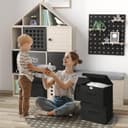 DIMJ Lot de 4 boîtes de rangement pliables avec couvercles, bacs de rangement pliables avec poignée, panier de rangement en tissu pour vêtements, jouets, livres - 7