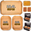 Pack of 150 Air-Fryer Liners Baking Paper for Hot Air Fryer Ninja AF500EU AF500EUCP, Cecotec 9000, 100 Pieces Rectangular for 5.2L, 50 Pieces for 10.4L & 10L Various Two Sizes Air Fryers - 1