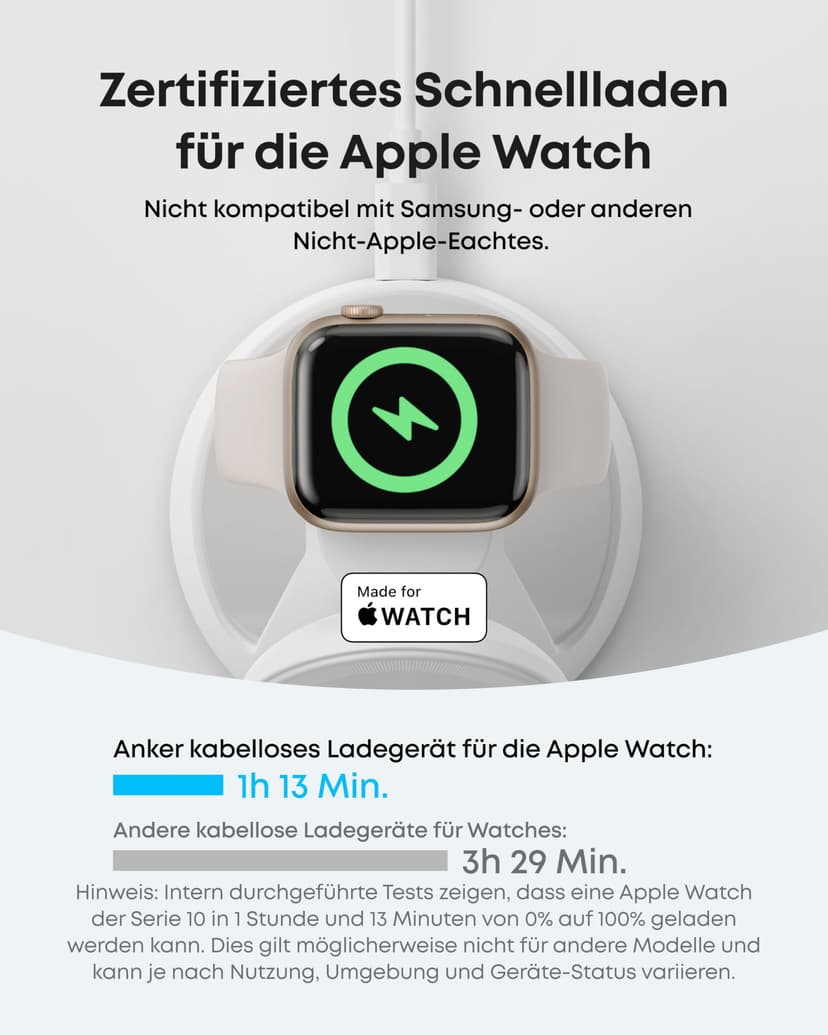 Anker MagGo Chargeur Induction iPhone 3 en 1 MagSafe 15W (Socle), Chargeur sans Fil Certifié Qi2 Compatible MagSafe, pour iPhone 17/16/15/14, Apple Watch, AirPods Pro, et Plus (Adaptateur fourni) - 5