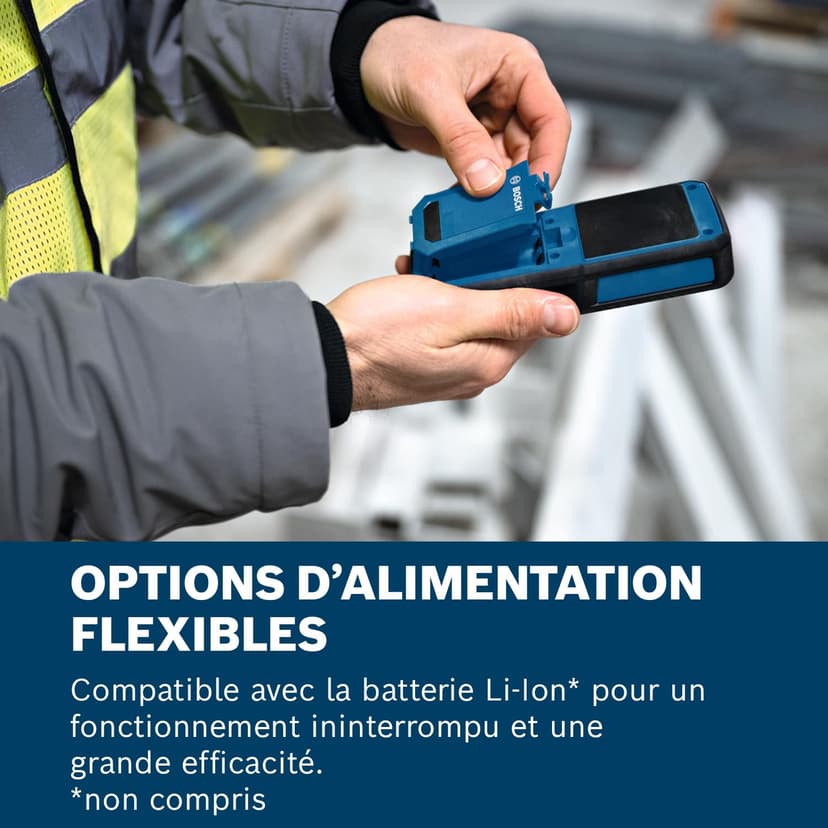 Humidimètre GMM 1-15 Bosch Professional à broches (non invasif, mesure 37 essences de bois et 10 matériaux de construction, indice de protection IP65, 2 piles AA, housse) - 2