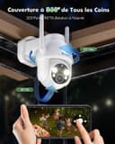 YESYAMO 2K Wireless Solar WiFi Surveillance Camera, 2.4GHz Solar Outdoor Camera with Solar Panel, 360° PTZ, Night Vision, Two-Way Audio, PIR Siren (White) - 4