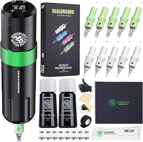 Dragonhawk Tattoo Kit Wireless Tattoo Pen Machine Rotary …