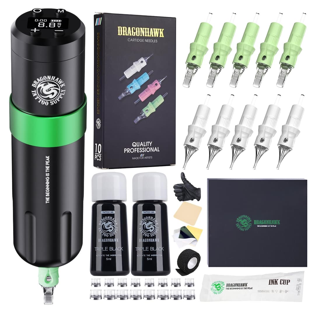 Dragonhawk Tattoo Kit Wireless Tattoo Pen Machine Rotary …