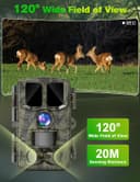 Hunting Camera, 60MP 4K HD Infrared Night Hunting Camera with 850nm IR LED, 120° Wide Angle, Photographic Trap with 32GB Card, for Animal Watching and Security Surveillance - 3