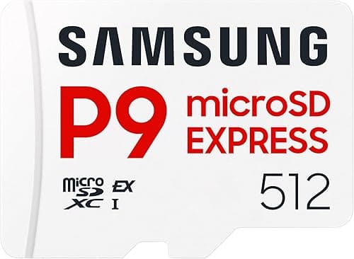 Samsung P9 Express microSD-Express 512 Go, Carte mémoire pour Console de Jeux, Vitesses de Lecture/écriture jusqu'à 800 Mo/s, pour vidéo 4K UHD et appareils Photo, MB-MK256T/WW