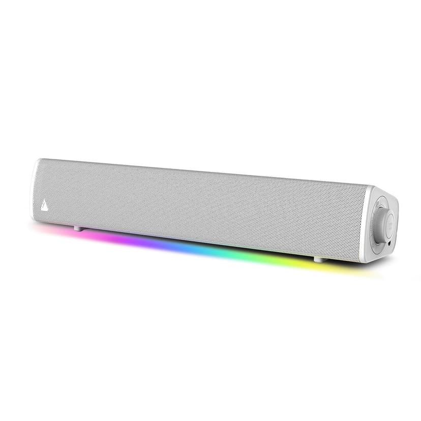 CREATIVE Sound Blaster GS3 (White) Compact RGB Gaming Soundbar with SuperWide technology, Powered via USB, Bluetooth 5.4, Headphone-out port, For PC and Mac - 1