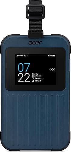 Acer Connect Enduro M3 5G Router/Mobile Hotspot (2.4-inch Touchscreen, Wi-Fi 6, USB-C, MIL-STD-810H & IP54 Certified) - includes 20GB roaming data