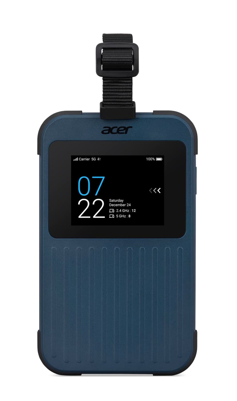 Acer Connect Enduro M3 5G Router/Mobile Hotspot (2.4-inch Touchscreen, Wi-Fi 6, USB-C, MIL-STD-810H & IP54 Certified) - includes 20GB roaming data - 1