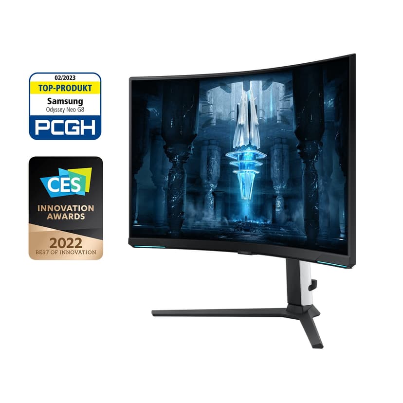 Samsung ODYSSEY Neo G8 32'' 240Hz -1ms, Dalle VA,Incurvé 1000R, Résolution UHD : 3840x2160, 1 000 000:1, HDR 2000, FreeSync Premium Pro, Pied Ajustable, HDMI, DisplayPort - 6