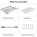 TQVAI ESYLIFE Stainless Steel Dish Rack Organizer with Drain Board, Silver by Esy-Life - 9