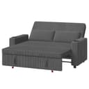 Devoko 2-Sitzer Schlafsofa 160 cm breit, Modernes Sofa mit Schlaffunktion, Ausziehbare Schlafcouch mit Verstellbarer Rückenlehne, Platzsparendes Klappsofa für Wohnzimmer, Grau - 1