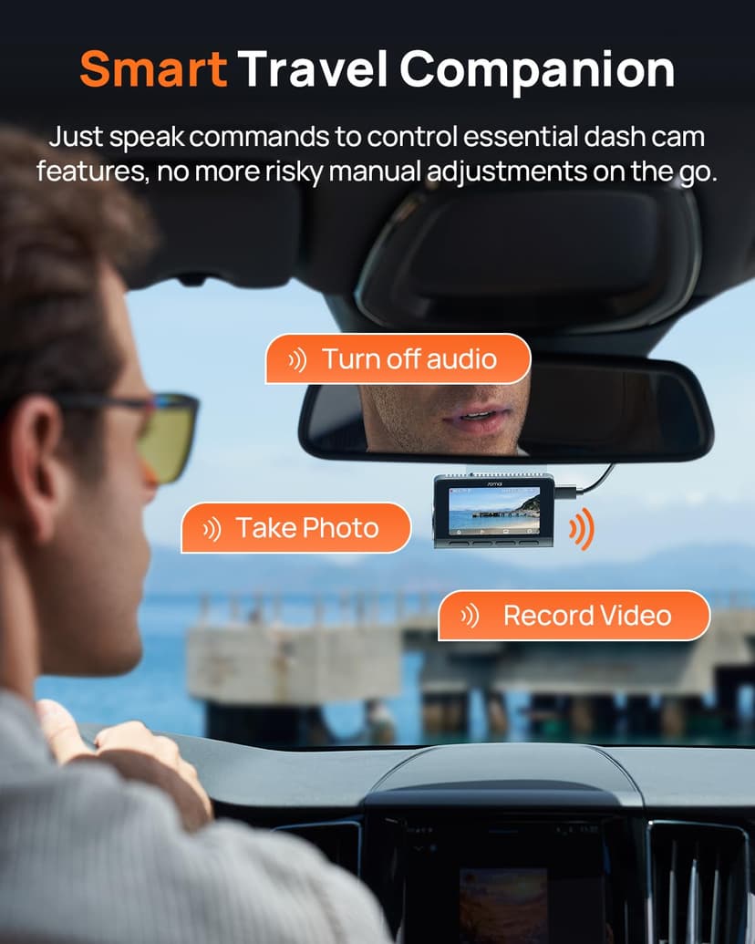 70mai A800SE Dash Cam Car Front Rear 4K UHD+1080P with GPS WiFi, Dual Car Camera with 128GB SD Card, F1.55 Aperture HDR, Night Vision, ADAS, 3 "IPS, 24/7 Parking Monitoring, Supports 512 GB Max - 6