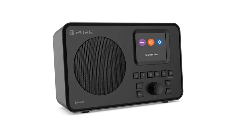 Pure Elan One Radio Dab+ Portable avec Bluetooth 5.0 (Radio Dab et FM, écran TFT, 20 Stations mémorisées, 3 Touches de présélection, Prise AUX 3,5 mm, Fonctionnement sur Piles Possible, USB), Noir - 1