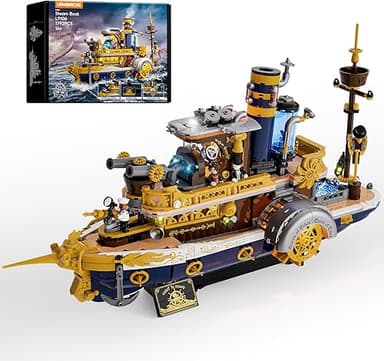 Lumibricks Set de Construction Bateau à Vapeur Steampunk …