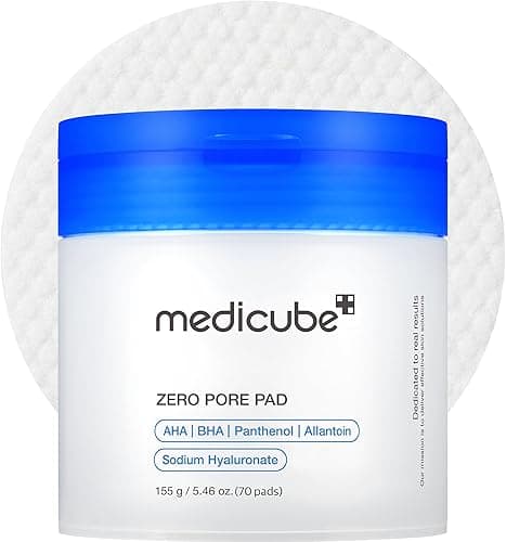 medicube Zero Pore Pads 2.0, Dual-Textured Facial Toner Pads for Exfoliation and Pore Care with 4.5% AHA Lactic Acid & 0.45% BHA Salicylic Acid, Ideal for All Skin Types, Korean Skin Care (70 units)