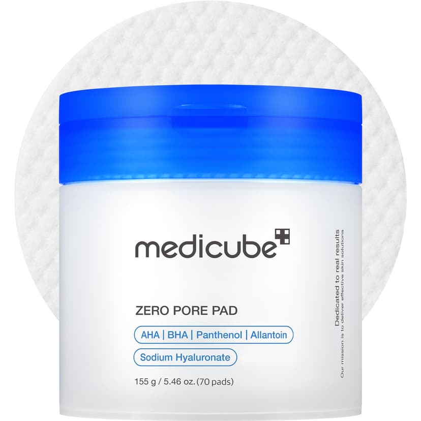 medicube Zero Pore Pads 2.0, Dual-Textured Facial Toner Pads for Exfoliation and Pore Care with 4.5% AHA Lactic Acid & 0.45% BHA Salicylic Acid, Ideal for All Skin Types, Korean Skin Care (70 units) - 1