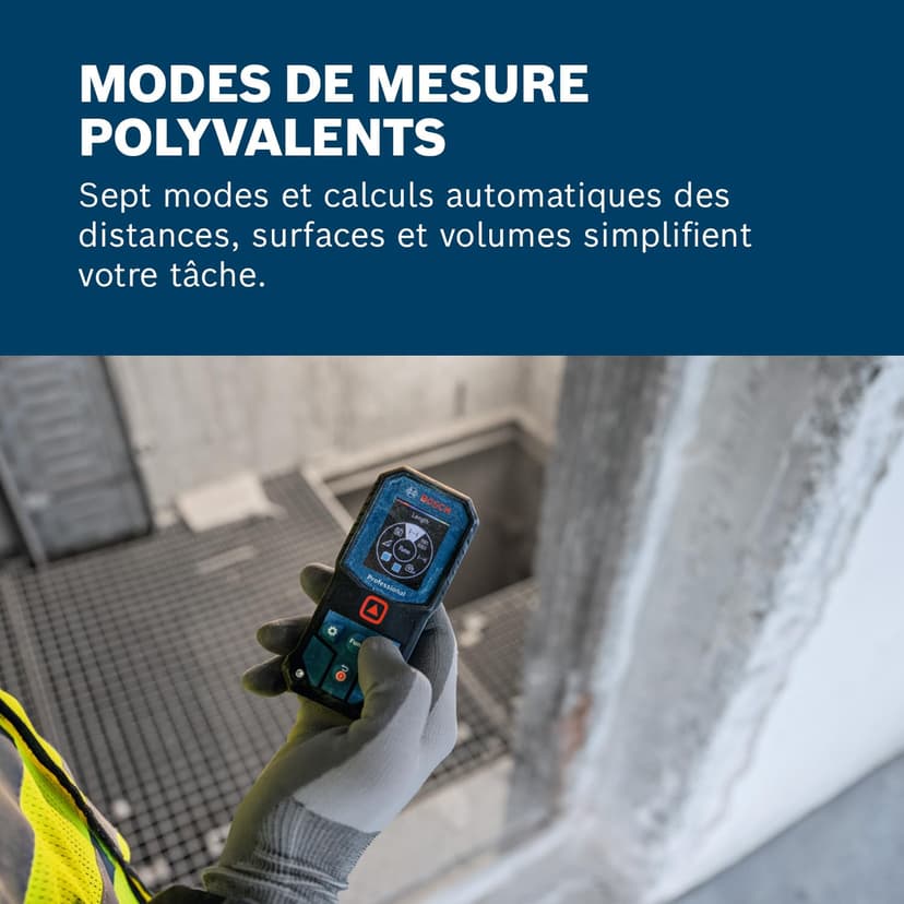 Bosch Télémètre Laser Professionnel GLM 40-31 (IP65, boîtier Absorbant Les Chocs, calculs automatiques de Longueur/Surface/Volume, écran Couleur Claire, Compatible avec la Batterie Li-ION) - 4