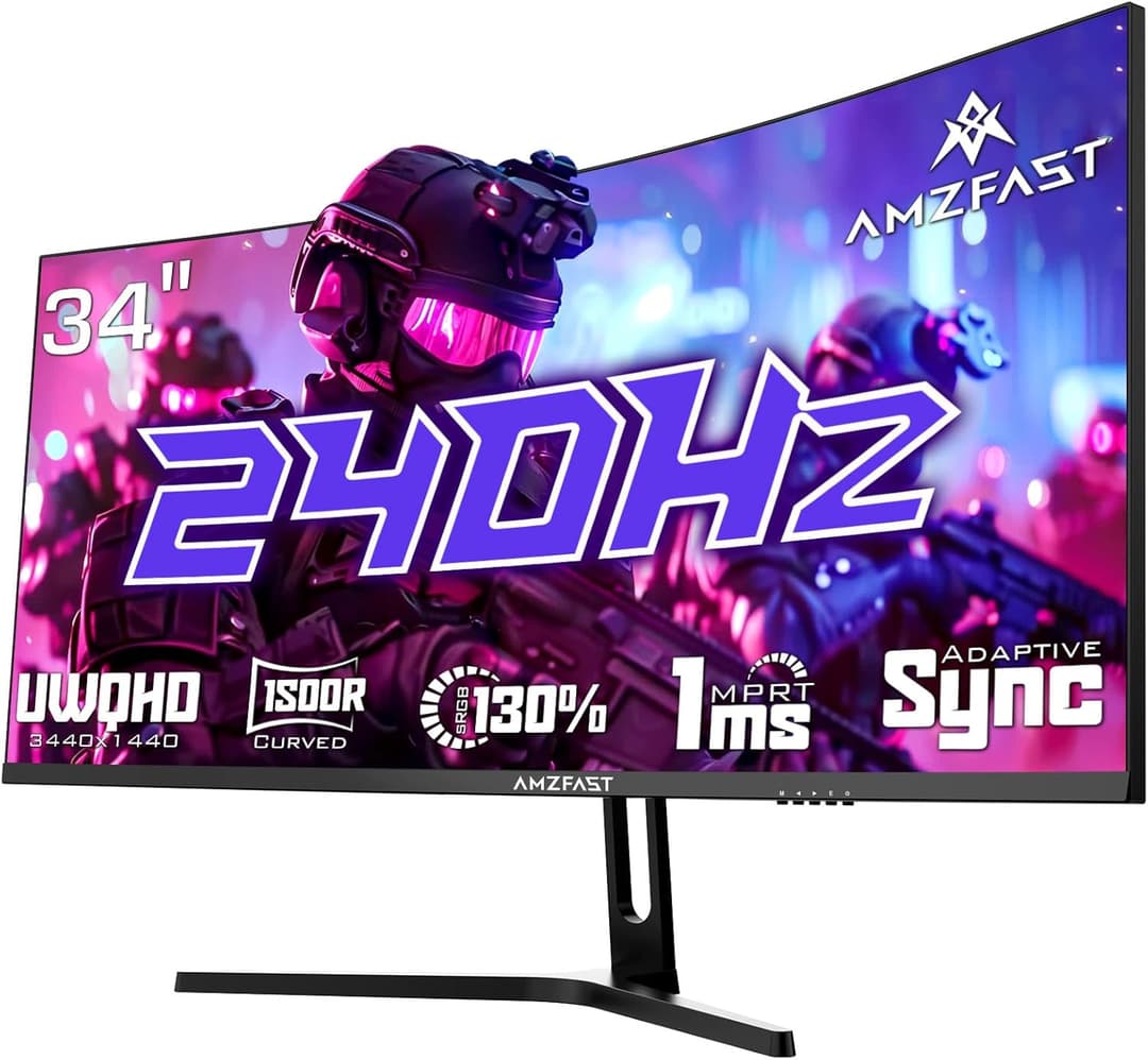 Amzfast 25 Inch Gaming Monitor,1920x1080 Full HD, 200Hz, Fast IPS Panel, Built-in Speaker, 1ms MPRT, Adaptive-Sync, DCI-P3 95%,sRGB 124%, Slim Base, VESA 75x75mm, HDMI 2.0&DP 1.4, AMZG25X1