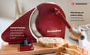 Zassenhaus Bread Slicer Manual Classic | Red | Solingen Blade Steel | Cutting Thicknesses 1-18 mm | Beech Wood Board and Crank | 30 × 25.5 × 19 cm - 2