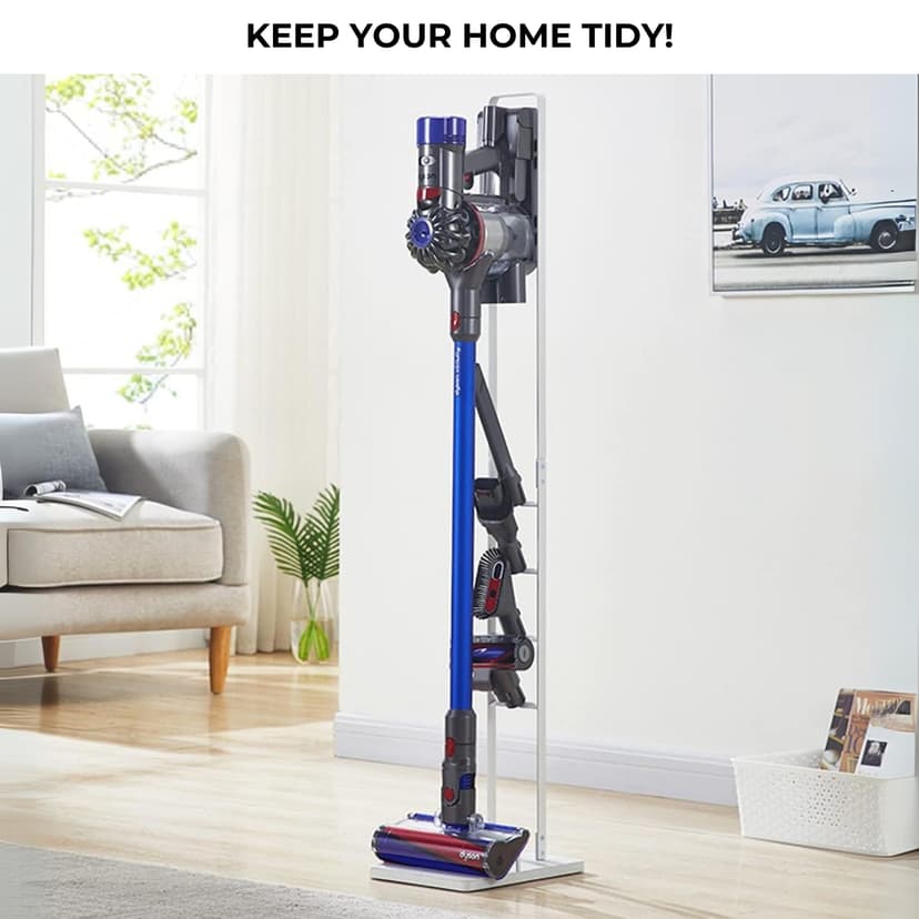 Vacuum Cleaner Holder Compatible with Dyson V15 V12 V11 V10 V8 V7 V6 - DC45/ DC35/ DC58/ DC59/ DC62/ DC74- Floor Storage Organizer with Wheels Without Drilling the Wall. - 7