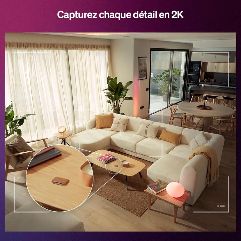 Philips Hue Caméra de surveillance filaire Secure, résolution vidéo 2K, notifications, intégration avec éclairages Philips Hue, Caméra extérieure et intérieure filaire en alimentation continue, noir - 3
