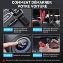 Battery Jump Starter, 6000A Jump Smart(10.0L Gas/8.0L Diesel), Portable Car Starter Battery Pack with Extended Smart Jumper Cables, Car Jump Starter with Large Display, Quick Charge, Lights - 7