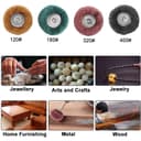 40 Pièces Kit Polissage Perceuse, Accessoires Dremel Polissage Abrasif de 25mm Outils Rotatifs Dremel, Grain 120/180/320/400, Accessoires de Polissage pour Bois Calcul Bijoux Plaque de Cadran - 5