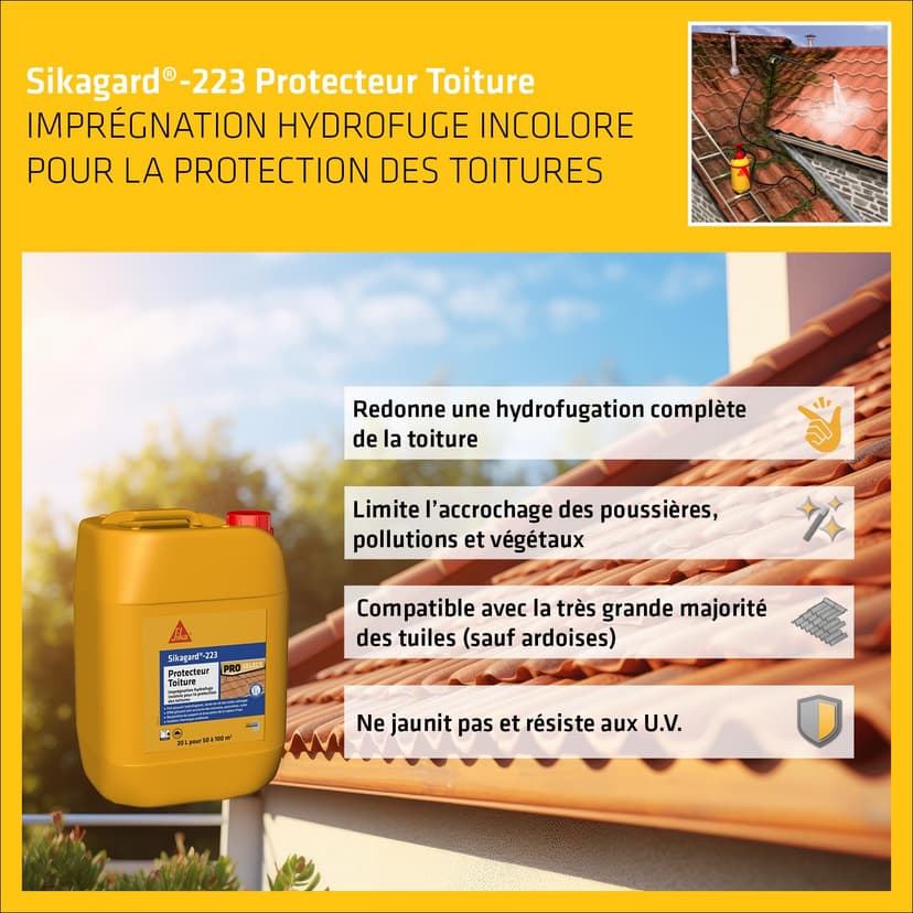 Sika 490561 Sikagard Roofing Protection 20 L, Transparent, - 3