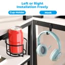 GreenForest Office Desk with Full Monitor Stand,100 cm Home Computer Desk with Reversible Storage Shelves,Small Study Desk with Headphone Hook and Cup Holder,White - 6