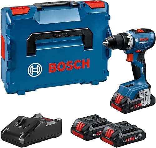 Bosch Professional 18V System GSR 18V-65 Cordless Drill (brushless Motor, Head Length 166, incl. 3 x ProCORE18V 4.0Ah Batteries, L-BOXX)