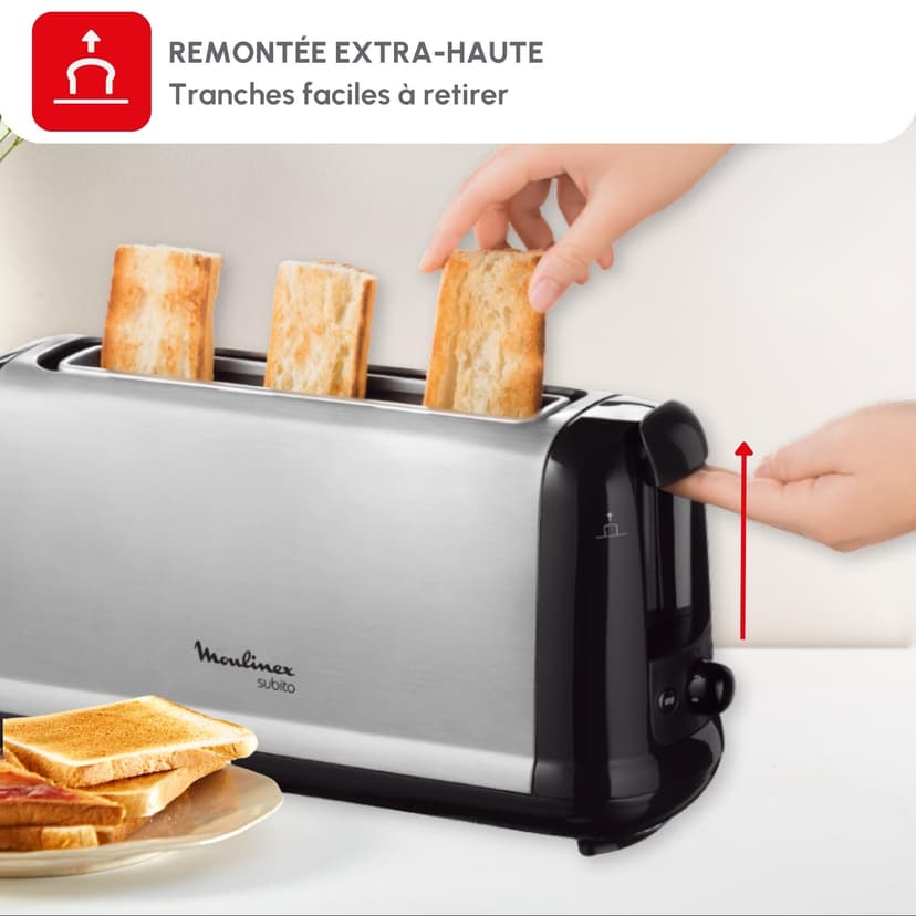 Tostadora Moulinex Subito 1000W Gris Inox - 6