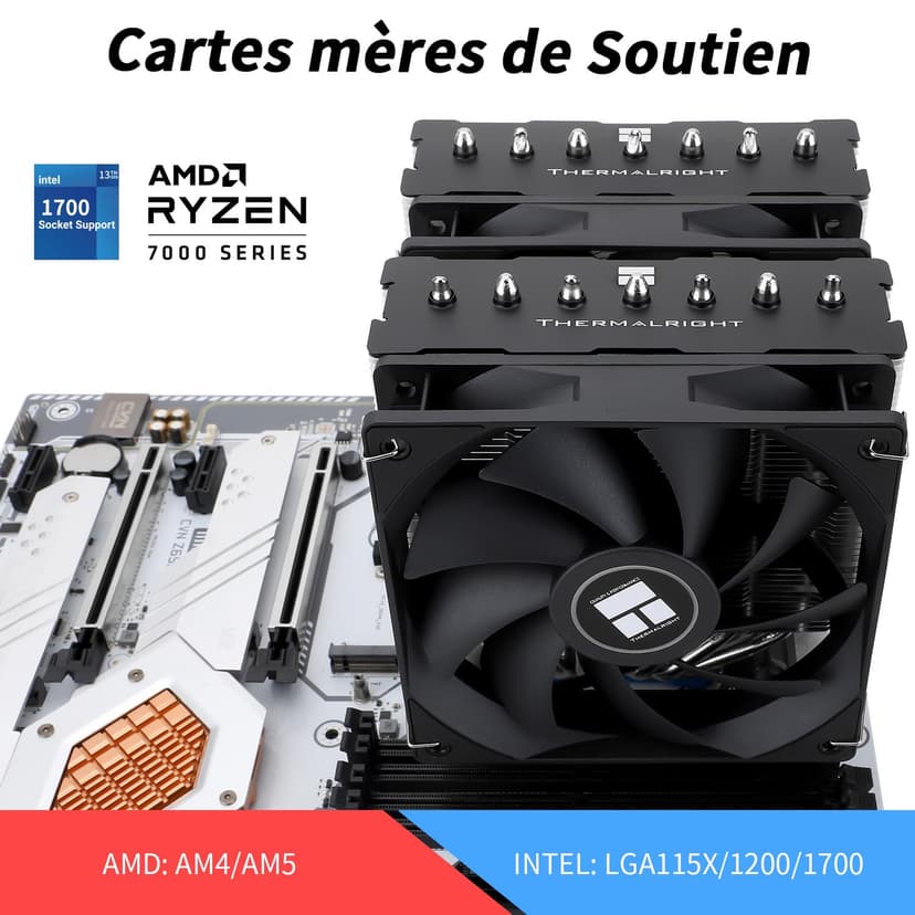 Thermalright Rmikaly BS-125 125x110x154mm CPU Cooler with 120mm Fan, Intel LGA1700/1150/1151/1155/1156/1200 & AMD AM4/AM5 Compatibility - 4