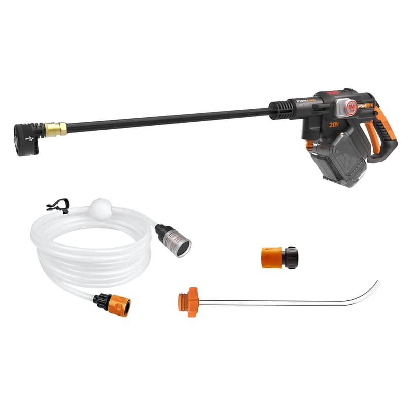 WORX WG633E.9 Hydroshot Cordless Pressure Washer 20V - 56 Bar Max. Pressure - Multifunctional for Cleaning & Watering - Powerful Brushless Motor - 5-in-1 Pressure Nozzle - without Battery & Charger - 1