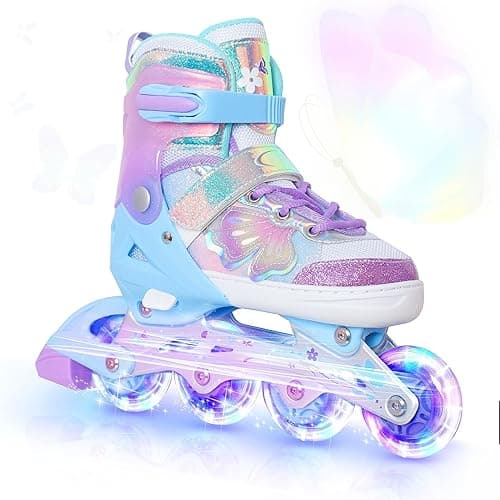 Patins à roues alignées papillon et fleur pour filles et …