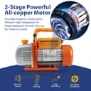 BACOENG Pompe à Vide Bipolaire 4.2CFM, 1/2 HP, 1440r/min - Pour Réparation Automobile, Maintenance CVC, Réfrigération et Dégazage de Résine - 7