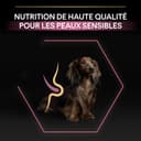 PURINA PRO PLAN | Sensitive Skin | Croquettes complètes pour chien de petite taille | Favorise une peau saine et un pelage brillant | Au Saumon | Croquettes | Sac 3 Kg - 6
