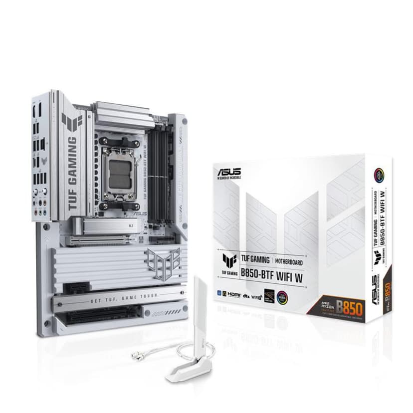 ASUS TUF Gaming B850-BTF WiFi W AMD B850 ATX Motherboard,Hidden-Connector Design, 14+2+1 80A DrMOS Power Stages, DDR5, PCIe 5.0 Ready, 3X M.2, Wi-Fi 7, 2.5Gb LAN, DP, HDMI™, USB 20Gbps Type-C - 1