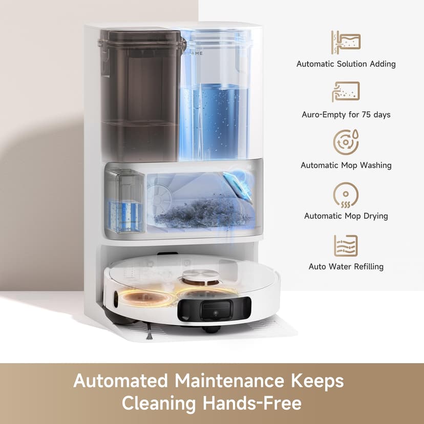 dreame L10s Ultra Gen 2 Robot Vacuum with Mop, 10000Pa, LiDAR Obstacle Avoidance & MopExtend Technology, Auto Washing&Drying, Self-Emptying&Refilling, 10.5mm Mop Lifting - 4