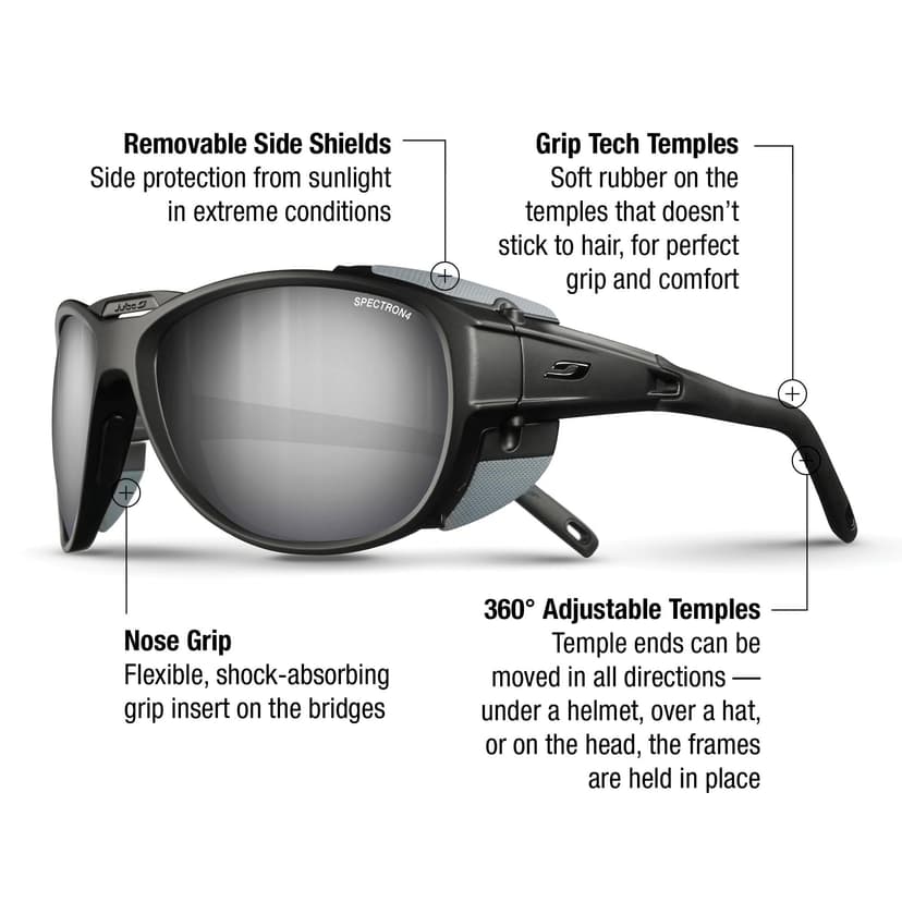 Julbo Explorer 2.0 Lunettes de Soleil Homme, Noir Mat/Gris, Taille Unique - 2